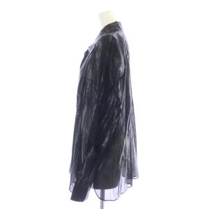 ISSEY MIYAKE シャツ ブラウス 長袖 シアー シースルー 水玉 ドット 3 黒