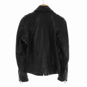 DIESEL ライダースジャケット シングル S ラムレザー 羊革 黒 ブラック GY09