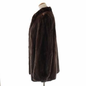 SAGA MINK 金サガ 毛皮コート ファーコート ミドル ハイネック ミンク 13 XL 茶色 ブラウン GY09