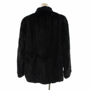 SAGA MINK 銀サガ 毛皮コート ファーコート ミドル ミンク 13 XL 黒 ブラック GY09
