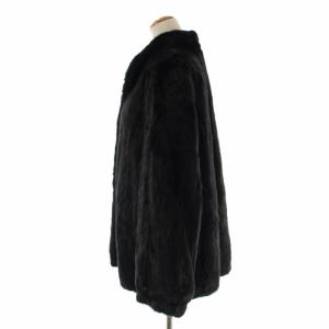 SAGA MINK 銀サガ 毛皮コート ファーコート ミドル ミンク 13 XL 黒 ブラック GY09