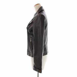 MICHAEL KORS 20SS ライダースジャケット ダブル レザー 羊革 4 S 茶色 ブラウン GY09