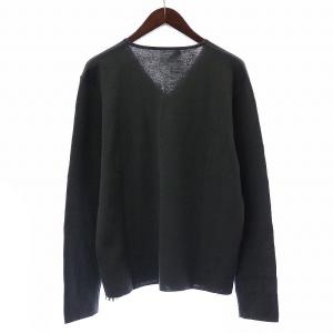 PRADA ニット カットソー 長袖 Vネック プルオーバー ウール 50 L グレー