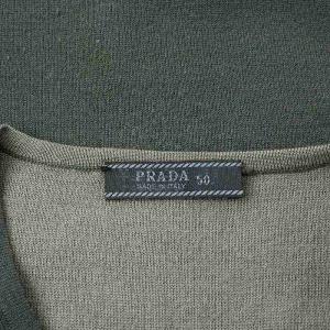 PRADA ニット カットソー 長袖 Vネック プルオーバー ウール 50 L グレー