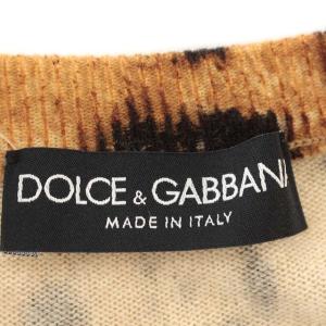 DOLCE&GABBANA カーディガン ニット レオパード ヒョウ柄 カシミヤ 40 M 茶 ブラウン ベージュ