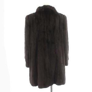 SAGA MINK 銀サガ 毛皮コート ダークミンク シェアード ファー コート M?L 茶 ブラウン