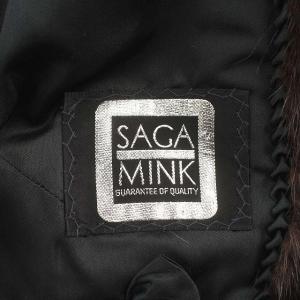 SAGA MINK 銀サガ 毛皮コート ダークミンク シェアード ファー コート M?L 茶 ブラウン