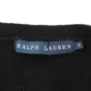 RALPH LAUREN カーディガン ニット 刺繍 ウール S 黒 ブラック