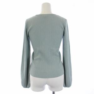 EMPORIO ARMANI ニット カットソー 長袖 クルーネック リブ デザイン 40 M 水色 3G2MV8 2M14Z