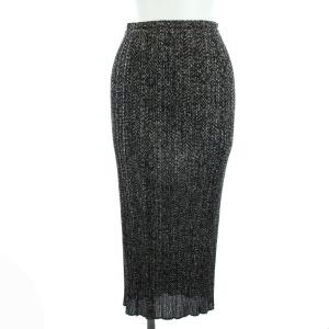 イッセイミヤケ マーブルプリント スカート プリーツ ロング グレー ブラック ベージュ