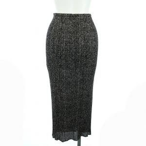 PLEATS PLEASE ISSEY MIYAKE イッセイミヤケ マーブルプリント スカート プリーツ ロング グレー ブラック ベージュ
