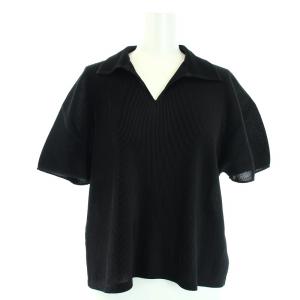 イッセイミヤケ シャツ プリーツ 半袖 黒 ブラック