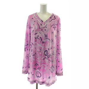 FASHION カットソー 総柄 ピンク