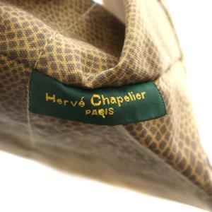 Hervé Chapelier 901F 舟形 ハンドバッグ ミニトートバッグ アニマル柄 ナイロン 茶 ブラウン
