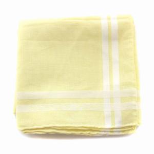 ハンカチ ミニスカーフ 黄色 ライトイエロー 白