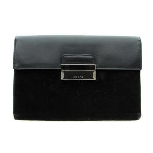 財布 長財布 コンパクト財布 三つ折り 小銭入れ ベロア レザー 黒 ブラック