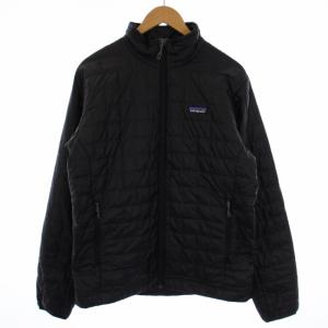 NANO PUFF JACKET ナノパフジャケット ジップアップ 中綿 ロゴ M 黒 ブラック 84212