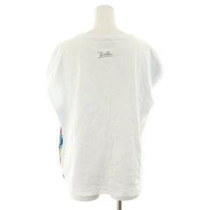 Emilio Pucci カットソー Tシャツ ボートネック プルオーバー 柄 絹 シルク フレンチスリーブ S 白 ホワイト マルチカラー