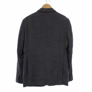 ARMANI COLLEZIONI M LINE ヘリンボーン シングルスーツ セットアップ 上下 テーラードジャケット パンツ スラックス 52 XL グレー