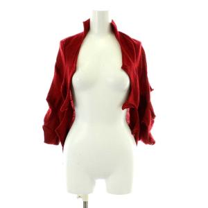 ボレロ 半袖 ウール 立体 2 M 赤 レッド