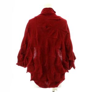 ISSEY MIYAKE ボレロ 半袖 ウール 立体 2 M 赤 レッド