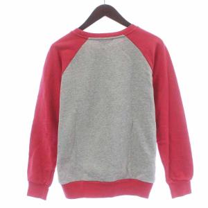 Maison Kitsuné ラグランスウェット トレーナー クルーネック 長袖 XS 赤 レッド グレー