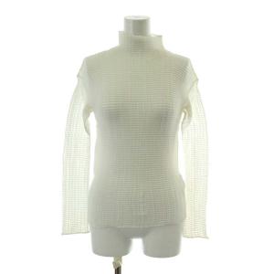 ボックスプリーツハイネック カットソー 長袖 M 白 ホワイト IM84-FJ509