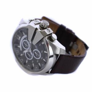 DIESEL メガチーフ MEGA CHIEF 腕時計 クロノグラフ クオーツ シルバー 茶 ブラウン 1046 DZ-4290