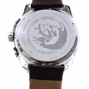 DIESEL メガチーフ MEGA CHIEF 腕時計 クロノグラフ クオーツ シルバー 茶 ブラウン 1046 DZ-4290