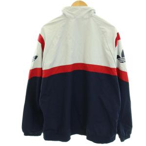 adidas Originals トラックジャケット ナイロン ジャンパー ジップアップ 裏地メッシュ ロゴ ライン 大きいサイズ 2XO XXXL ライトグレー