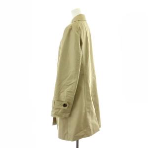 Aquascutum シングルブレストステンカラーコート ロング丈 裏地チェック コットン 10 L ベージュ