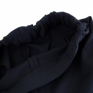 René 21年製 クロップドパンツ テーパード ストレッチ イージー リボン 34 XS 紺 ネイビー GY09