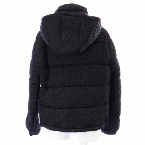 ASPESI ダウンジャケット 中綿ジャケット ジップアップ フード 絹 シルク ウール混 M 黒 ブラック