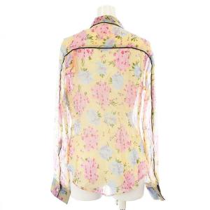 DIESEL C-GISELLE カジュアルシャツ 長袖 レギュラーカラー シアー シースルー 花柄 S マルチカラー