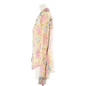 DIESEL C-GISELLE カジュアルシャツ 長袖 レギュラーカラー シアー シースルー 花柄 S マルチカラー