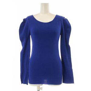 カットソー ニット 薄手 長袖 クルーネック 2 M 青 ブルー IM41KK903