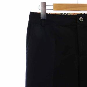 BURBERRY GOLF テーパードパンツ ゴルフウェア ジップフライ 刺繍 ロゴ 7 S 黒 ブラック BGF17-400-09