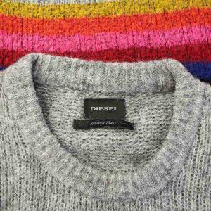 DIESEL ニット セーター 長袖 クルーネック プルオーバー ウール アルパカ混 M グレー