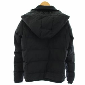 AKM ダウンジャケット ジップアップ アウター フード L 黒 ブラック