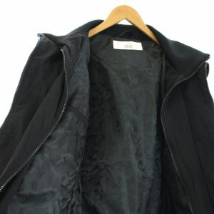 AKM ダウンジャケット ジップアップ アウター フード L 黒 ブラック