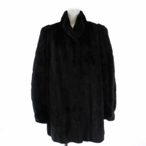 金サガ ファーコート 毛皮コート ミドル丈 ミンク 11 L 茶 ブラウン