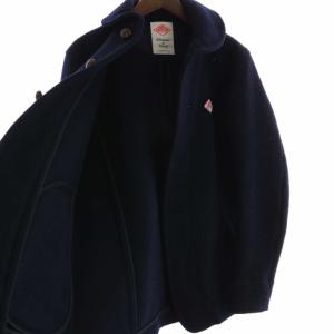 DANTON コート 丸衿 ウールモッサ 42 L 紺 ネイビー