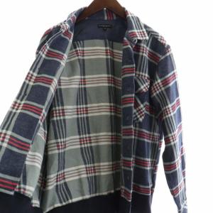 Engineered Garments シャツジャケット チェック 起毛 S ダークブルー マルチカラー