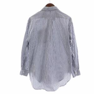 Engineered Garments ボタンダウンシャツ カジュアルシャツ ストライプ 長袖 XS 白 ホワイト 紺 ネイビー