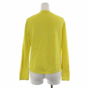 BURBERRY LONDON カーディガン ニット クルーネック ロゴ刺繍 長袖 1 S 黄 イエロー