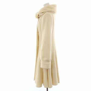 EPOCA ニットコート 金ボタン ダブル ミドル フレア ウール 40 M アイボリー