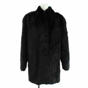 ブラックミンク シェアード ファーコート ハーフ アウター 11 L 黒 ブラック