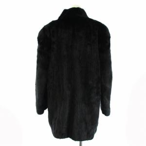 SAGA MINK ブラックミンク シェアード ファーコート ハーフ アウター 11 L 黒 ブラック