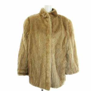 金サガ ミンクコート ファー ハーフ アウター 13 L ベージュ