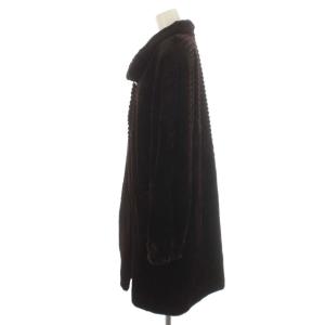 SAGA MINK 銀サガ ミンクファーコート ロング ショールカラー 毛皮 アウター F ダークブラウン